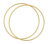 M METERXITY 2 Pack Round Metal Floral Hoops - Golden Wreath Macrame Frames Apply to Wed/Geometric Decor/Party/Wall Hang (7" Gold Tone)
