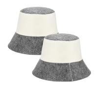M METERXITY 2-Pack Sauna Hat for Women and Men, Felt Sauna Cap Vaporarium Soft Durable Comfortable Breathable for Spa/Steam Room/Bath House Accessories, Bucket Hat [White Top, Gray Bottom]