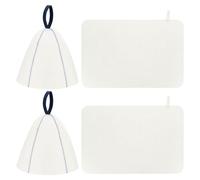 M METERXITY 2-Pack Sauna Hat for Women and Men, Felt Sauna Cap Vaporarium with Mat Soft Durable Comfortable Breathable for Spa/Steam Room/Bath House Accessories, Russian Banya Hat [Blue]