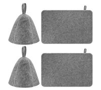 M METERXITY 2-Pack Sauna Hat for Women and Men, Felt Sauna Cap Vaporarium with Mat Soft Durable Comfortable Breathable for Spa/Steam Room/Bath House Accessories, Russian Banya Hat [Gray]