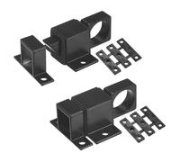 M METERXITY 2-Pack Self-Closing Latch Aluminum Alloy Automatic Window Sliding Latches with Gaskets Pull Ring Spring Load Door Lock for Door/Window/Toilet/Fence/Drawer [Black]