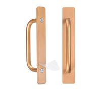 M METERXITY 2-Pack Self Stick Barn Door Handles, 5.91Inch/150mm Length Aluminium Alloy Gate Handle with Double Sided Tape for Bathroom/Wardrobe/Closet, Sliding Door Handle with Plate [Gold]