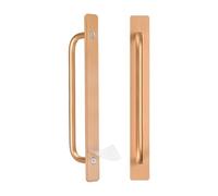 M METERXITY 2-Pack Self Stick Barn Door Handles, 8.35Inch/212mm Length Aluminium Alloy Gate Handle with Double Sided Tape for Bathroom/Wardrobe/Closet, Sliding Door Handle with Plate [Gold]