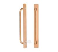 M METERXITY 2-Pack Self Stick Barn Door Handles, 9.61Inch/244mm Length Aluminium Alloy Gate Handle with Double Sided Tape for Bathroom/Wardrobe/Closet, Sliding Door Handle with Plate [Gold]