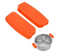 M METERXITY 2-Pack Silicone Assist Handle Holder Grip, Heat Resistant Non-Slip Pot Grip Handle Sleeve for Frying Cast Iron Skillet [Orange]