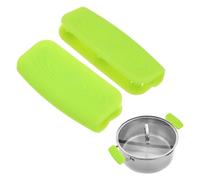 M METERXITY 2-Pack Silicone Assist Handle Holder Grip, Heat Resistant Non-Slip Pot Grip Handle Sleeve for Frying Cast Iron Skillet [Green]