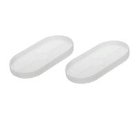 M METERXITY 2 Pack Silicone Planter Mould - DIY Oval Pallet Tray Moulds Jewellery Trinkets Store Plates Mould Apply to Offices Decorations (7" x 3.7", White)