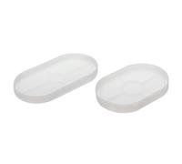 M METERXITY 2 Pack Silicone Planter Mould - DIY Oval Pallet Tray Moulds Jewellery Trinkets Store Plates Mould Apply to Offices Decorations (White)