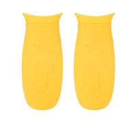 M METERXITY 2-Pack Silicone Pot Handle Covers, 1.5" ID Heat-Resistant Cast Iron Handle Cover for Skillet/Frying Pan Cookware, Non-Slip Safe Hold Grip Protectors [Yellow, Bear Style]