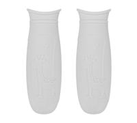 M METERXITY 2-Pack Silicone Pot Handle Covers, 1.6" ID Heat-Resistant Cast Iron Handle Cover for Skillet/Frying Pan Cookware, Non-Slip Safe Hold Grip Protectors [Gray, Giraffe Style]