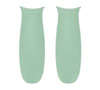 M METERXITY 2-Pack Silicone Pot Handle Covers, 1.6" ID Heat-Resistant Cast Iron Handle Cover for Skillet/Frying Pan Cookware, Non-Slip Safe Hold Grip Protectors [Green, Giraffe Style]