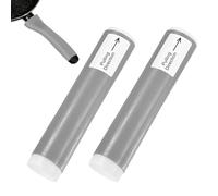 M METERXITY 2-Pack Silicone Pot Handle Covers, Heat-Resistant Cast Iron Handle Cover for Skillet/Frying Pan Cookware, Non-Slip Safe Hold Grip Protectors [Gray, Large]