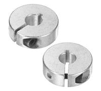 M METERXITY 2-Pack Single Split Shaft Collar 10mm Bore Aluminum Clamp-On Shaft Collars 30mm OD, 10mm Thickness with M4 Set Screw Anodization for Stoppers/Machinery [Silver]