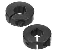 M METERXITY 2-Pack Single Split Shaft Collar 12mm Bore 45 Steel Clamp-On Shaft Collars 30mm OD, 10mm Thickness with M4 Set Screw for Stoppers/Machinery [Black]