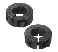 M METERXITY 2-Pack Single Split Shaft Collar 20mm Bore 45 Steel Clamp-On Shaft Collars 40mm OD, 15mm Thickness with M4 Set Screw for Stoppers/Machinery [Black]