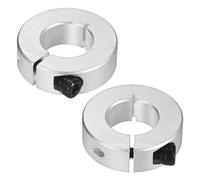M METERXITY 2-Pack Single Split Shaft Collar 20mm Bore Aluminum Clamp-On Shaft Collars 40mm OD, 12mm Thickness with M4 Set Screw Anodization for Stoppers/Machinery [Silver]