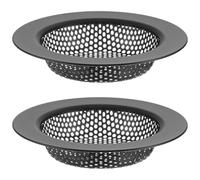 M METERXITY 2-Pack Sink Strainer,4.4 Inch [Black] | Stainless Steel Sink Drain Strainer, Basket Cover Mesh Hair Food Catcher, Kitchen Sink Drain Filter for Bathroom Wash Basin