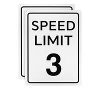 M METERXITY 2-Pack Speed Limit 3 MPH Sign, 16" x 12" Aluminum Weather Resistant Waterproof Rust Free Traffic Sign with 2 Pre-drilled Holes for Outdoor/Indoor Use