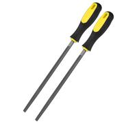 M METERXITY 2-Pack Square Metal File 8 Inch, High Carbon Steel File Diamond File Hand File W PVC Grip Handle for Wood/Metal/Ceramic/Glass/Stone/Jewelry/Tile/Model/DIY/Sharpening File