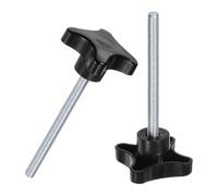 M METERXITY 2-Pack Star Clamping Knobs, M8x100mm Male Thread Hand Tightening Glossy Screw for Machinery/Electronic/Furniture/Umbrella Base, Machine Handle Replacement [60mm, Black]