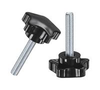 M METERXITY 2-Pack Star Clamping Knobs, M8x40mm Male Thread Hand Tightening Screw for Machinery/Electronic/Furniture/Umbrella Base, Machine Handle Replacement [39mm, Black]