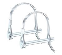 M METERXITY 2-Pack Trailer Coupler Pin, 0.24" Diameter 1.77" Long Carbon Steel Galvanized Round Arch Lock Wire Hitch Pins for Farm Trailers/Lawn Mowers/Garden, Coupler PTO Shaft
