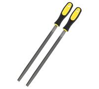 M METERXITY 2-Pack Triangular Metal File 10 Inch, High Carbon Steel File Diamond File Hand File W PVC Grip Handle for Wood/Metal/Ceramic/Glass/Stone/Jewelry/Tile/Model/DIY/Sharpening File