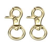 M METERXITY 2-Pack Trigger Snap Hooks, 1.41" Brass Swivel Trigger Snaps Claw Spring Clasps Hooks for Shoulder Straps/Keychain Buckle/Belts, Lobster Clips 0.51" Ring ID