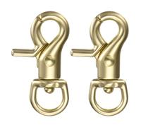 M METERXITY 2-Pack Trigger Snap Hooks, 1.81" Brass Swivel Trigger Snaps Claw Spring Clasps Hooks for Shoulder Straps/Keychain Buckle/Belts, Lobster Clips 0.43" Ring ID