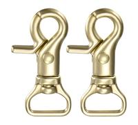 M METERXITY 2-Pack Trigger Snap Hooks, 1.93" Brass Swivel Trigger Snaps Claw Spring Clasps Hooks for Shoulder Straps/Keychain Buckle/Belts, Lobster Clips 0.6" Ring ID