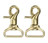 M METERXITY 2-Pack Trigger Snap Hooks, 1.97" Brass Swivel Trigger Snaps Claw Spring Clasps Hooks for Shoulder Straps/Keychain Buckle/Belts, Lobster Clips 1" Ring ID
