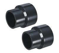 M METERXITY 2-Pack UPVC Reducer Pipe Fitting, DN50x40 Reducing Coupling Connector PVC Straight Pipe Coupling Connector for Water Line [Grey]