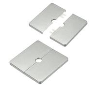 M METERXITY 2-Pack Wall Split Flange, ABS Square Self-Adhesive Escutcheon Plate Cover Buckle for 12mm/0.47in Dia Pipe Accessories/Floor/Ceiling, Plumbing Cover Plates [Gray,7mm/0.28in H]