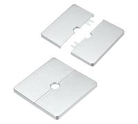M METERXITY 2-Pack Wall Split Flange, ABS Square Self-Adhesive Escutcheon Plate Cover Buckle for 12mm/0.47in Dia Pipe Accessories/Floor/Ceiling, Plumbing Cover Plates [Silver,7mm/0.28in H]