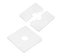 M METERXITY 2-Pack Wall Split Flange, ABS Square Self-Adhesive Escutcheon Plate Cover Buckle for 22mm/0.87in Dia Pipe Accessories/Floor/Ceiling, Plumbing Cover Plates [White,7mm/0.28in H]