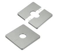 M METERXITY 2-Pack Wall Split Flange, ABS Square Self-Adhesive Escutcheon Plate Cover Buckle for 22mm/0.87in Dia Pipe Accessories/Floor/Ceiling, Plumbing Cover Plates [Gray,7mm/0.28in H]