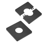 M METERXITY 2-Pack Wall Split Flange, ABS Square Self-Adhesive Escutcheon Plate Cover Buckle for 33mm/1.3in Dia Pipe Accessories/Floor/Ceiling, Plumbing Cover Plates [Black,7mm/0.28in H]