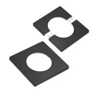 M METERXITY 2-Pack Wall Split Flange, ABS Square Self-Adhesive Escutcheon Plate Cover Buckle for 51mm/2.01in Dia Pipe Accessories/Floor/Ceiling, Plumbing Cover Plates [Black,7mm/0.28in H]