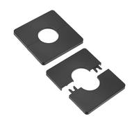 M METERXITY 2-Pack Wall Split Flange, for 1.3 Inch/32mm OD Pipe ABS Escutcheon Plate Square Self-Adhesive Plumbing Cover Plates for Water Pipe/Faucet [Black]