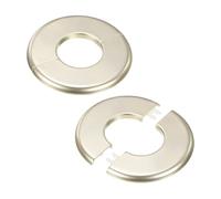 M METERXITY 2-Pack Wall Split Flange, for 1.6 Inch/40mm OD Pipe ABS Escutcheon Plate Round Self-Adhesive Plumbing Cover Plates for Water Pipe/Faucet [Gold Tone]