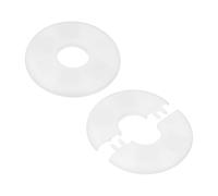 M METERXITY 2-Pack Wall Split Flange, for 1 Inch/25mm OD Pipe ABS Escutcheon Plate Round Self-Adhesive Plumbing Cover Plates for Water Pipe/Faucet [White]