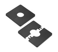 M METERXITY 2-Pack Wall Split Flange, for 1 Inch/25mm OD Pipe ABS Escutcheon Plate Square Self-Adhesive Plumbing Cover Plates for Water Pipe/Faucet [Black]