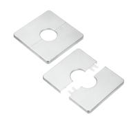M METERXITY 2-Pack Wall Split Flange, for 1 Inch/25mm OD Pipe ABS Escutcheon Plate Square Self-Adhesive Plumbing Cover Plates for Water Pipe/Faucet [Silver Tone]