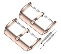 M METERXITY 2-Pack Watch Straps Bands Buckle, 0.94 Inch / 24 mm Stainless Steel Watch Band Clasp W Pin for Smartwatch Straps/Plastic Buckle/Silicone Loops [Rose Gold]