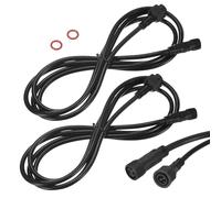 M METERXITY 2-Pack Waterproof Extension Cable, 2 Pin 6.56 Ft/2m Extension Cord Wire with 18AWG IP67 Male and Female Connectors for Outdoor Spotlights/LED Deck Lights [Black]