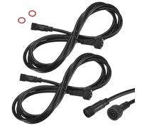 M METERXITY 2-Pack Waterproof Extension Cable, 3 Pin 6.56 Ft/2m Extension Cord Wire with 18AWG IP67 Male and Female Connectors for Outdoor Spotlights/LED Deck Lights [Black]