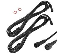 M METERXITY 2-Pack Waterproof Extension Cable, 3 Pin 9.84 Ft/3m Extension Cord Wire with 22AWG IP67 Male and Female Connectors for Outdoor Spotlights/LED Deck Lights [Black]