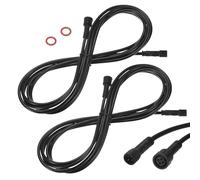 M METERXITY 2-Pack Waterproof Extension Cable, 4 Pin 9.84 Ft/3m Extension Cord Wire with 22AWG IP67 Male and Female Connectors for Outdoor Spotlights/LED Deck Lights [Black]