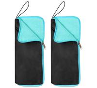 M METERXITY 2-Pack Wet Umbrellas Bags, 11x4.9 Inch Portable Waterproof Oxford Cloth Reversible Folding Umbrellas Sleeve Cover, Organizer Zipper Case for Travel Home Outdoor [Sky Blue]