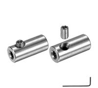 M METERXITY 2-Pack Wire Rope Cable Clamp, 3.3mm Hole 304 Stainless Steel Double Holes Lock Clip with Hexagon Screws Spanner for Cable Rigging/DIY Decorative Rope/Clothesline